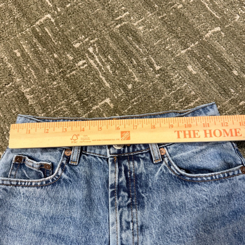 ZARA High Waisted Straight Leg Acid Wash Denim Jeans Women's Size 2 - Picture 4 of 6